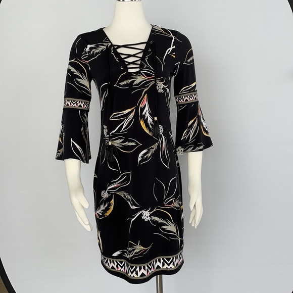 WHBM 3/4 Sleeve Floral Print Shift Dress  X Small - Picture 7 of 16